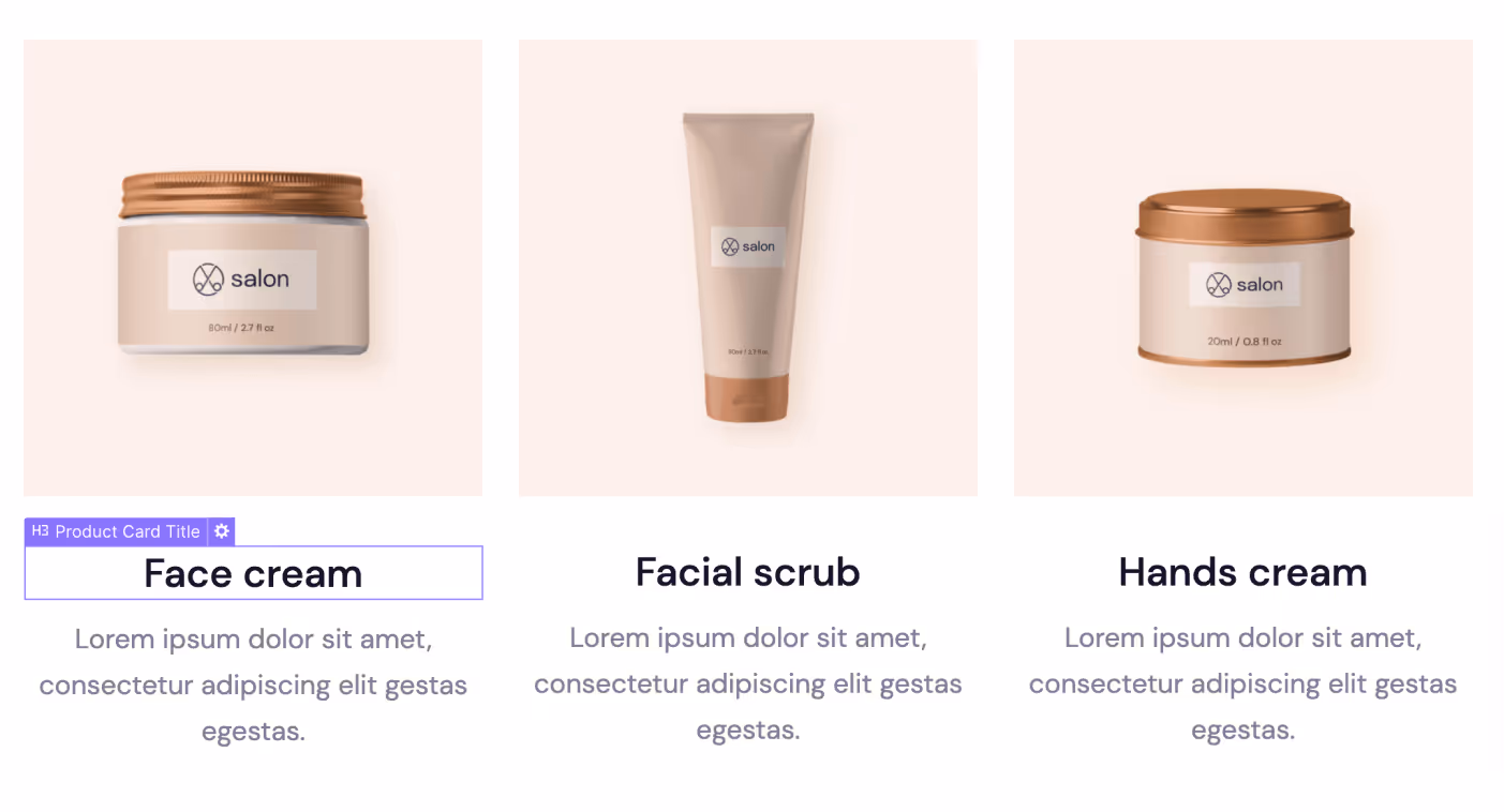 eCommerce Products - Salon X Webflow Template