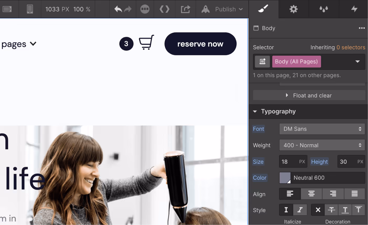 Typography - Salon X Webflow Template